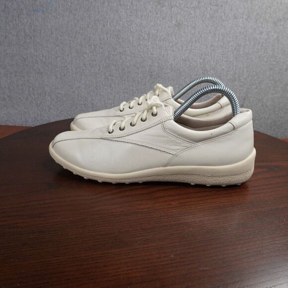 David Tate Shoes - David Tate Walker Shoes Womens Size 8.5 SS Beige Leather Comfort Lace Up Sneaker